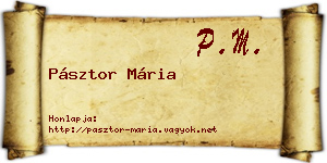 Pásztor Mária névjegykártya